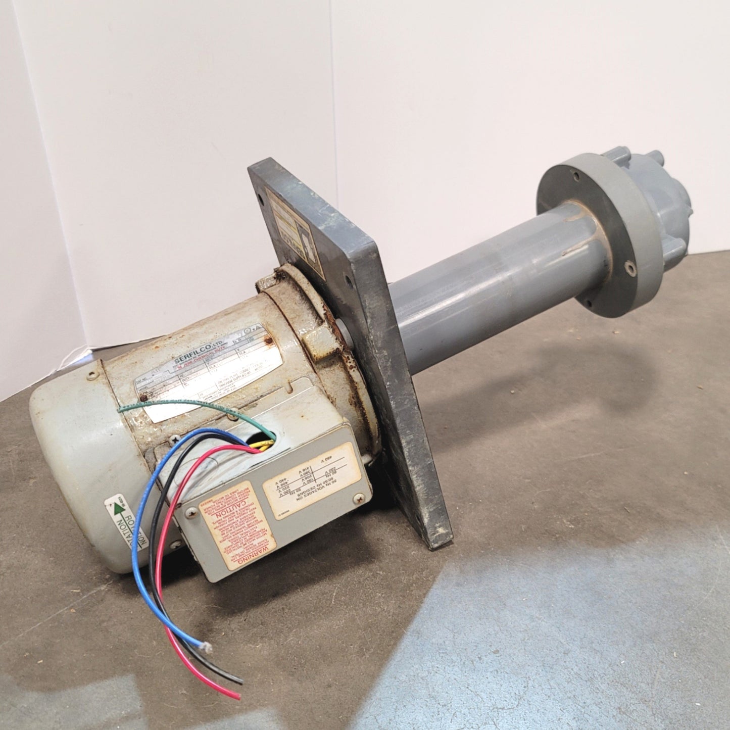 Used Serfilco ECL3/4-2SC-D.3 Plastic Sump Pump 208-230V 3450RPM 1/3HP 3Ph Max 27 GPM