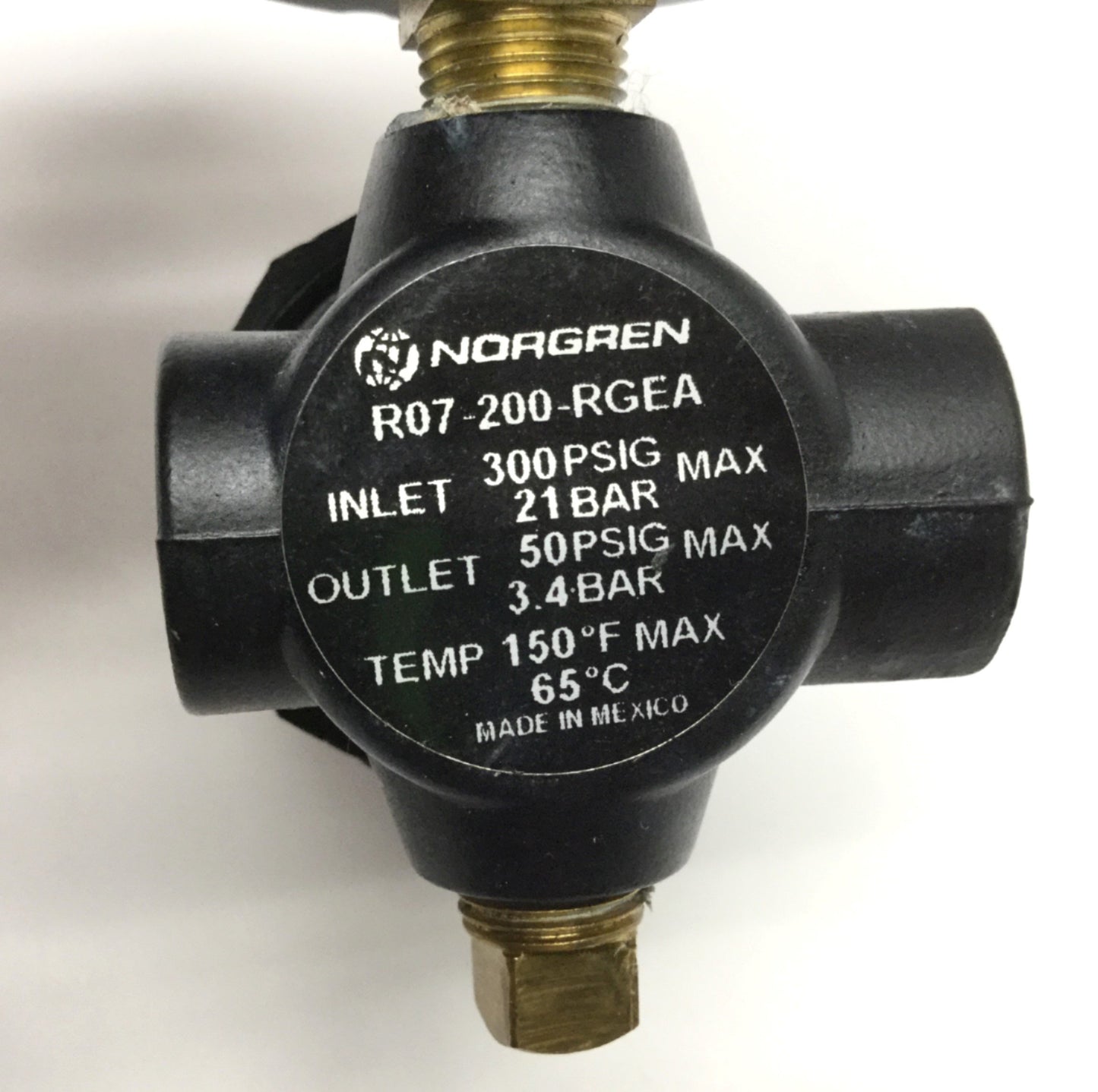Used Norgren R07-200-RGEA Mini Pressure Regulator 300psi Max In, 0-50psi Out 1/4" NPT