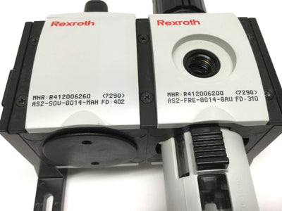 Used Rexroth AS2-SOV Manual Shut-Off Valve 3-Port 2-Position w/ Filter-Regulator