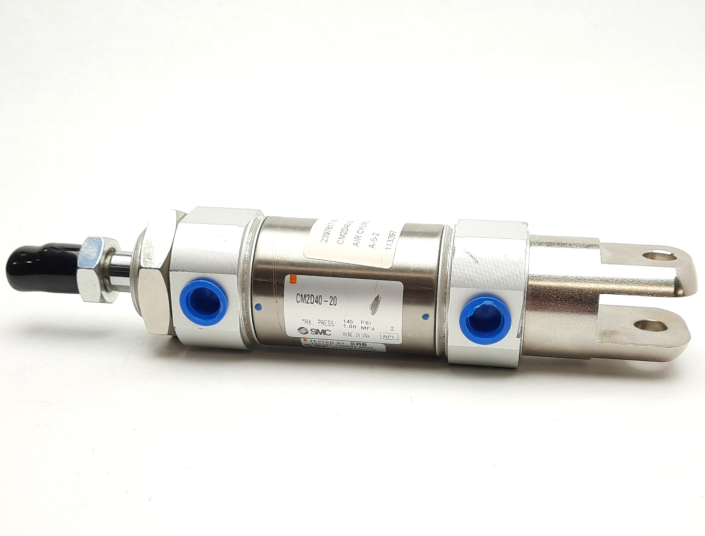 New – Open box SMC CM2D40-20 Pneumatic Cylinder, 40mm Bore, 20mm Stroke, 1/4 Rc, 1.0MPa Max