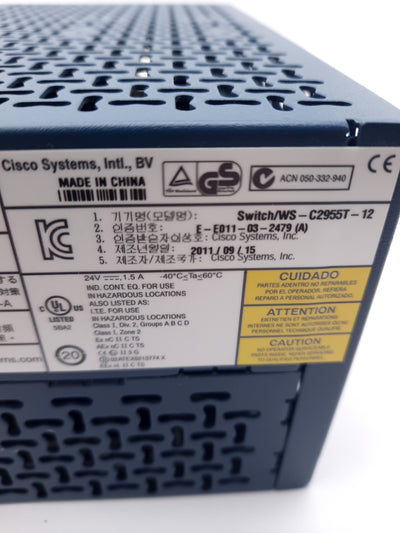 New – Open box Cisco Systems Switch/WS-C2955T-12 12 Port Catalyst Switch 24VDC 1.5A