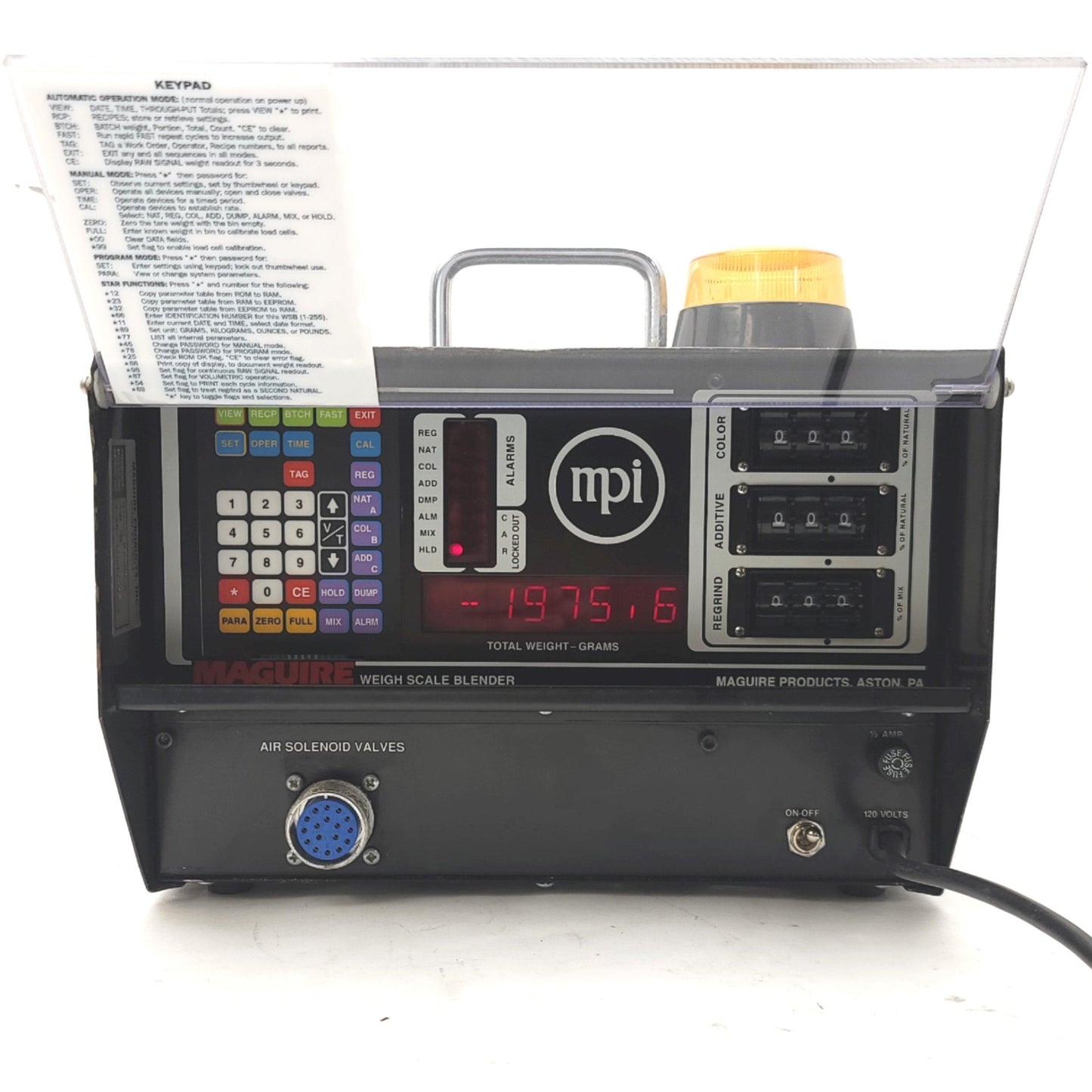 Used Maguire WSB MB Micro Blender Gravimetric Blender Controller, 120VAC, 100lbs/hr