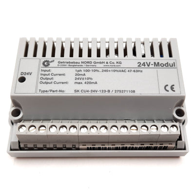 New Nord SK CU4-24V-123-B Power Supply, Input: 100-240VAC 20mA, Output: 24V 420mA
