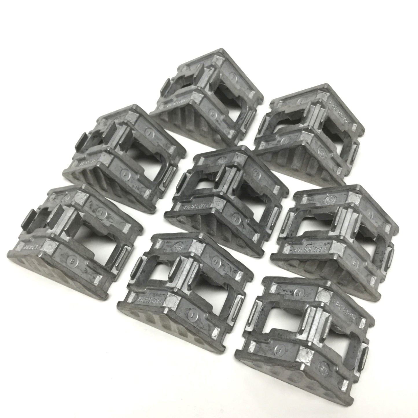Used Lot of 8 Bosch 3842528967 Aluminum 40x40 Gusset Connector Bracket, 10mm Slot