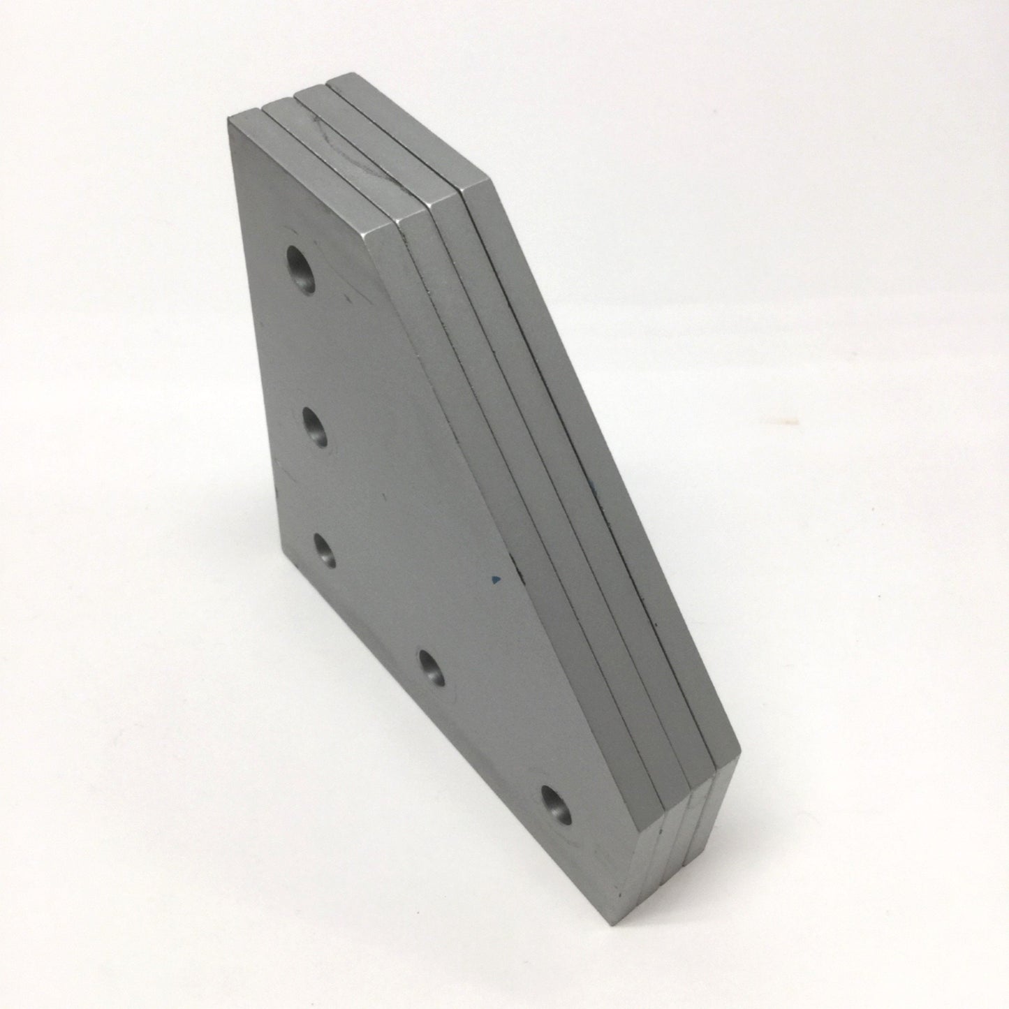 Used Lot of 4 80/20 4351 Aluminum Hardware 90° Angled Flat Plates, 5-Hole, 15-Series