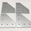 Used Lot of 4 80/20 4351 Aluminum Hardware 90° Angled Flat Plates, 5-Hole, 15-Series