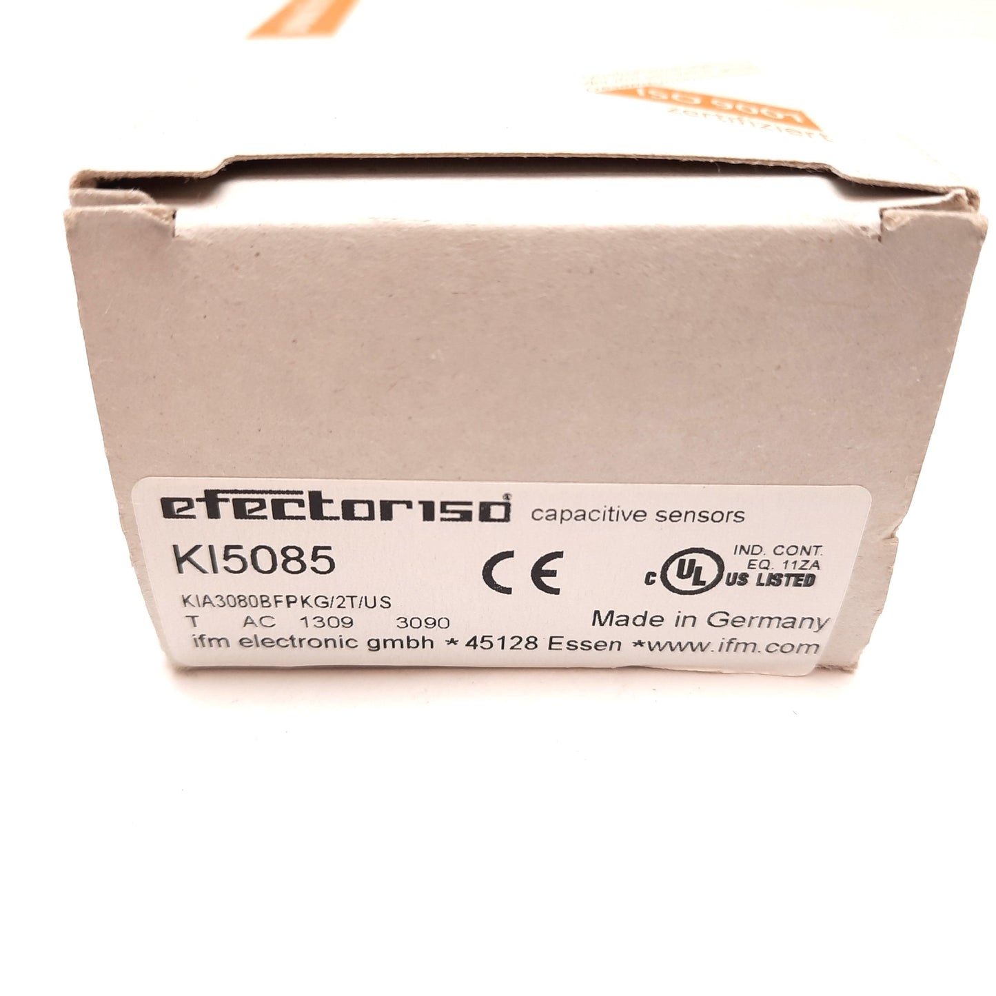 New IFM KI5085 Capacitive Proximity Sensor, 8mm, 10-30VDC, PNP N/O N/C, M30 Barrel