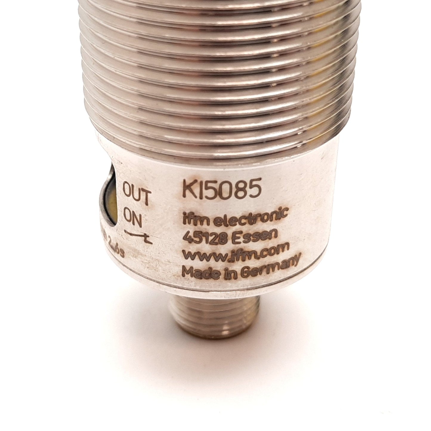 New IFM KI5085 Capacitive Proximity Sensor, 8mm, 10-30VDC, PNP N/O N/C, M30 Barrel