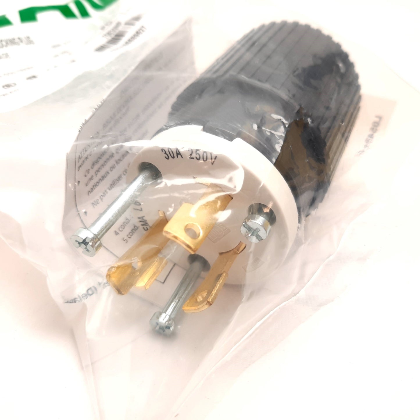 New Bryant 70630NP Locking Electrical Plug, Male, 2-Pole 3-Wire Grounding, 30A 250V