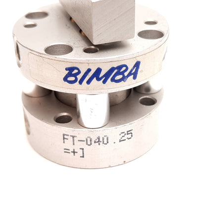 Used Bimba FT-040.25 Flat-II Non-Rotating Pneumatic Cylinder, Bore 3/4", Stroke 1/4"
