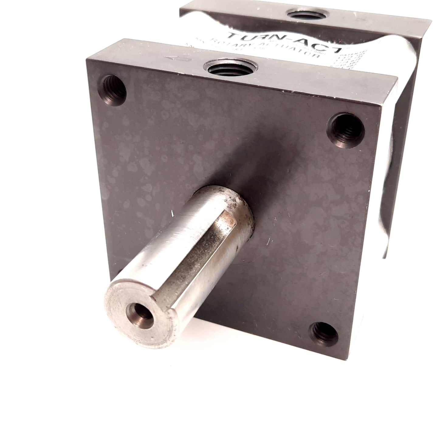 Used Turn-Act 113-1S1-A08 Rotary Actuator, 180°, 35-200psi, 1/4" NPT, 3/4" Shaft