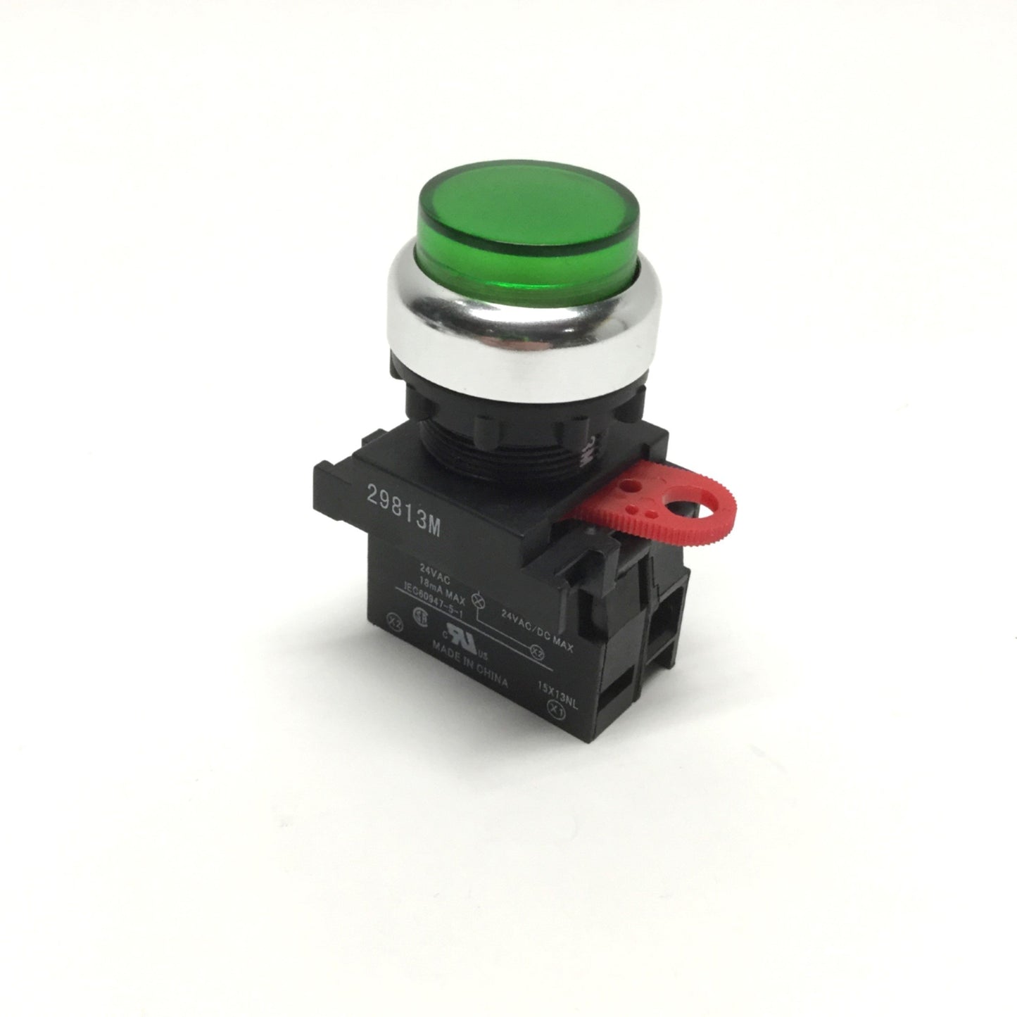 Used Omron A22RLTG24A10M Illuminated Pushbutton Switch, Green, Momentary 24V LED, 1NO