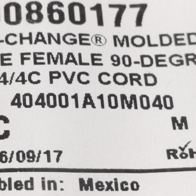New BradConnectivity 404001A10M040 Nano-Change Molded Cordset 4-Pole Female 4M