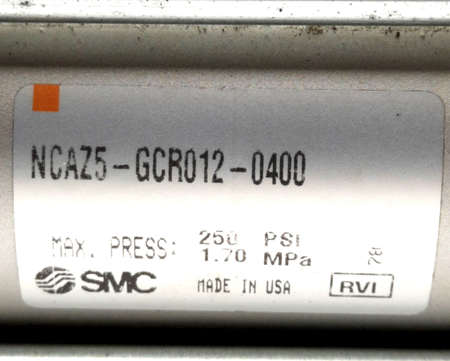 Used SMC NCAZ5-GCR012-0400 Pneumatic Tie Rod Cylinder, 1/2" Bore, 4" Stroke, 3/8"NPT