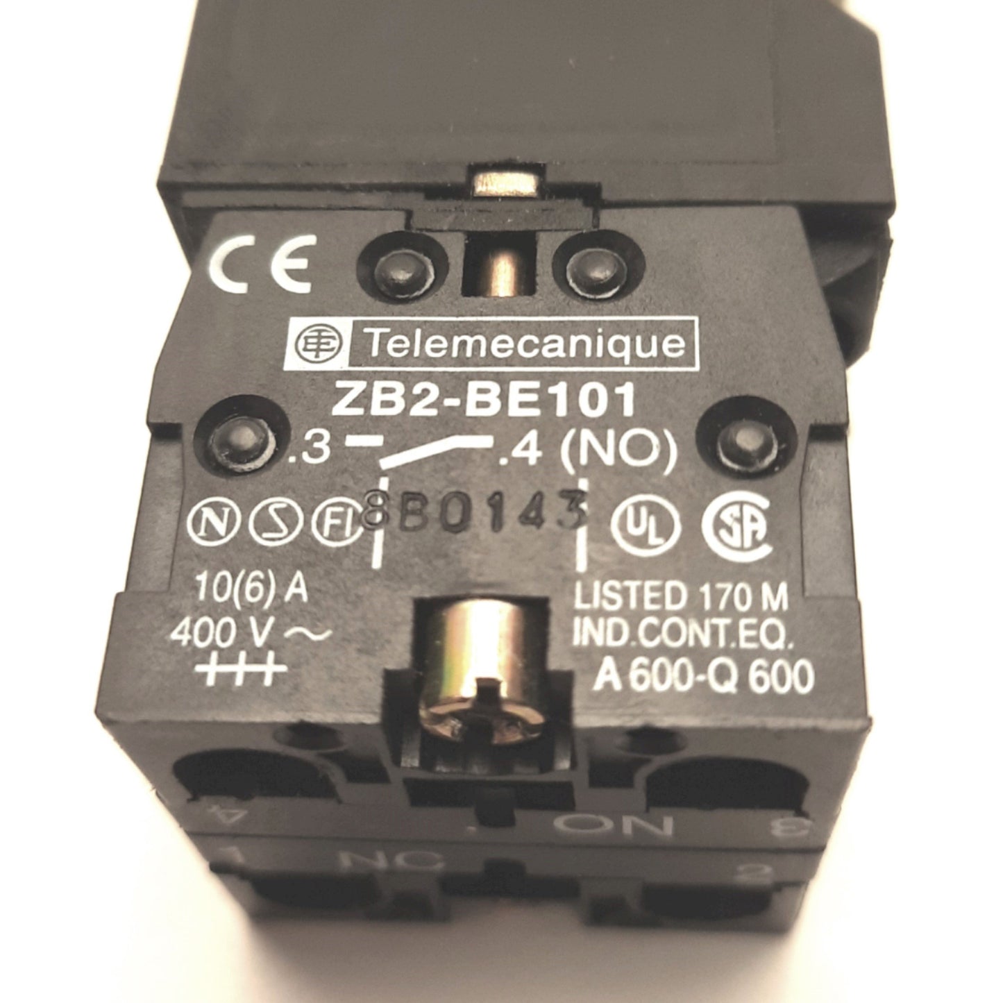 Used Schneider Electric ZB4BW035 Selector Switch 3-Pos, Stay Put, NO&NC, 120v AC