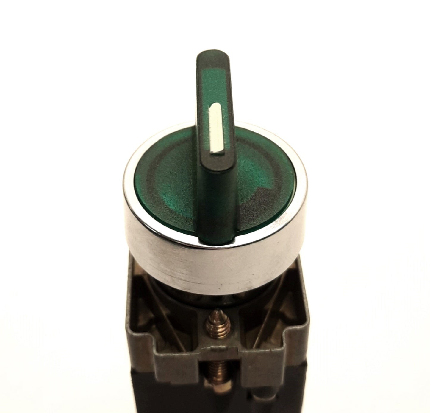 Used Schneider Electric ZB4BW035 Selector Switch 3-Pos, Stay Put, NO&NC, 120v AC