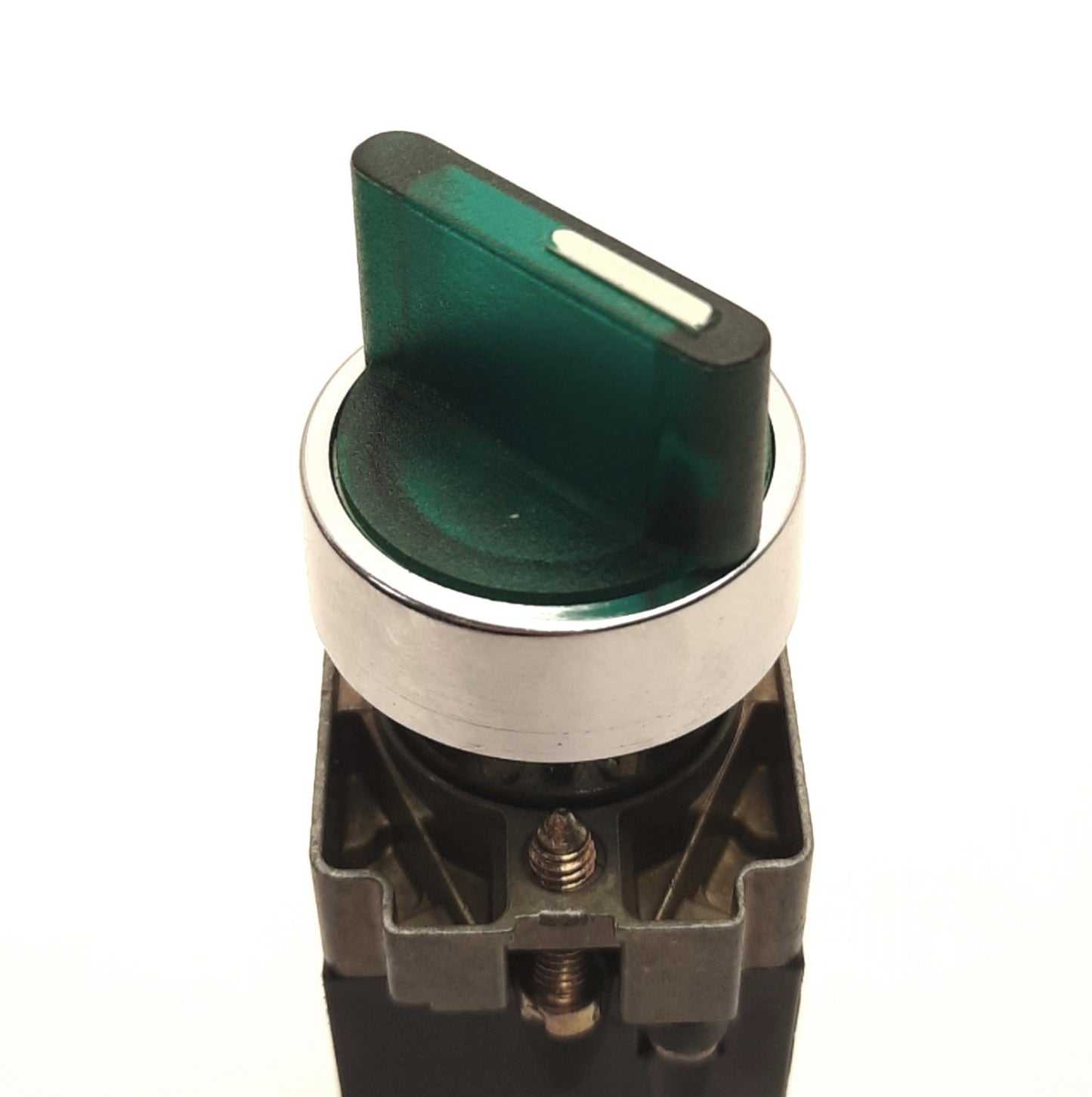 Used Schneider Electric ZB4BW035 Selector Switch 3-Pos, Stay Put, NO&NC, 120v AC