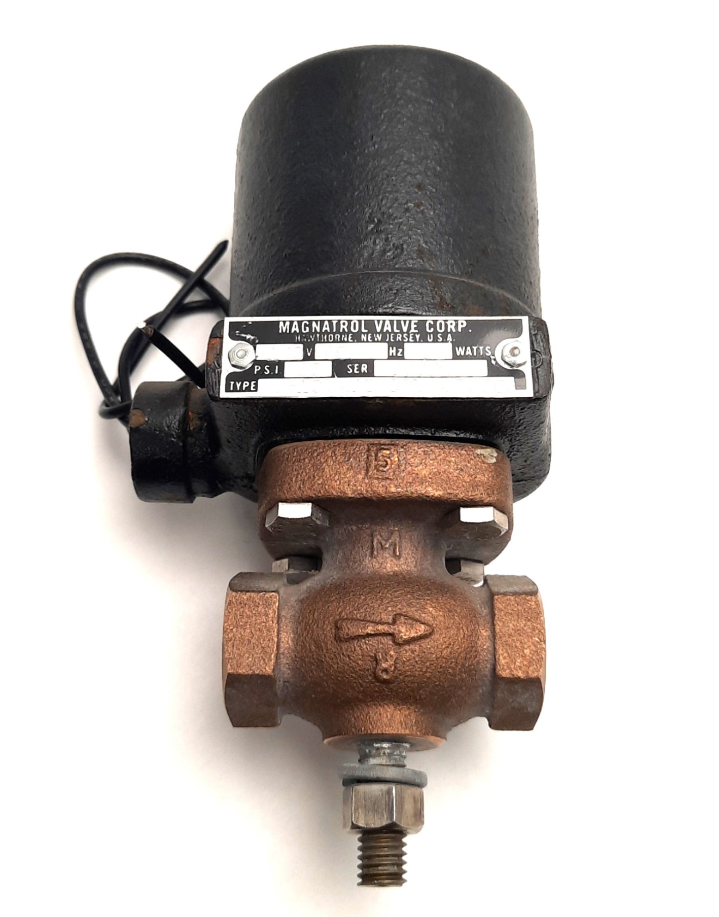 Used Magnatrol MS10M41Z Bronze Solenoid Valve 3/8" NPT, 120v AC Coil, 25W, 50Psi, NC