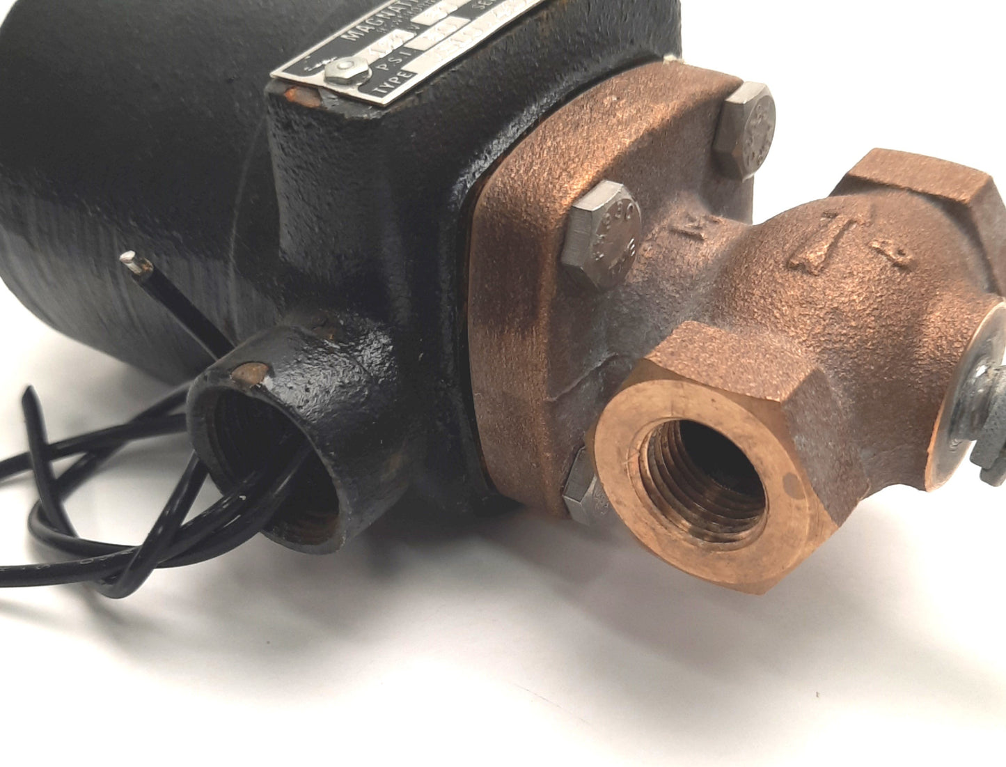 Used Magnatrol MS10M41Z Bronze Solenoid Valve 3/8" NPT, 120v AC Coil, 25W, 50Psi, NC