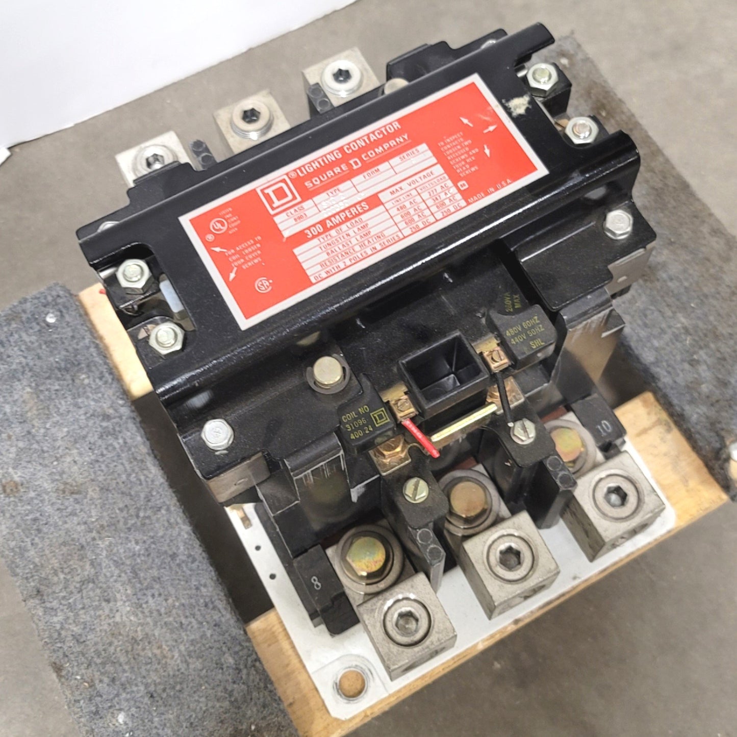 Used Square D 8903 SX0 2 Lighting Contactor 3-Pole, 600VAC/250VDC, 300A, 480VAC Coil