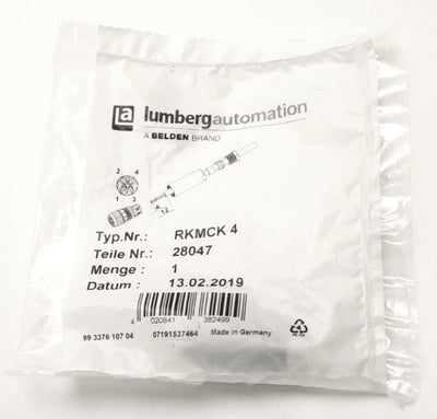 New Lumberg Automation RKMCK 4 Field Attachable Connector, Female 4-Pin M8, 3.5-5mm