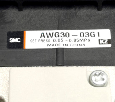 New SMC AWG30-03G1 Filter Regulator, 3/8" Rc, 1.0 MPa Max, 60°CMax, 0.05-0.85 MPa