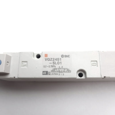 New SMC VQZ2451-5LO1 Solenoid Valve, Base Mounted, 3 Pos, Exhaust Center, 24VDC Coil