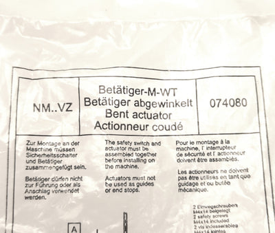 New Euchner BETAETIGER-M-WT 074080 Key Actuator for Safety Switch NM.VZ, 90 Degrees