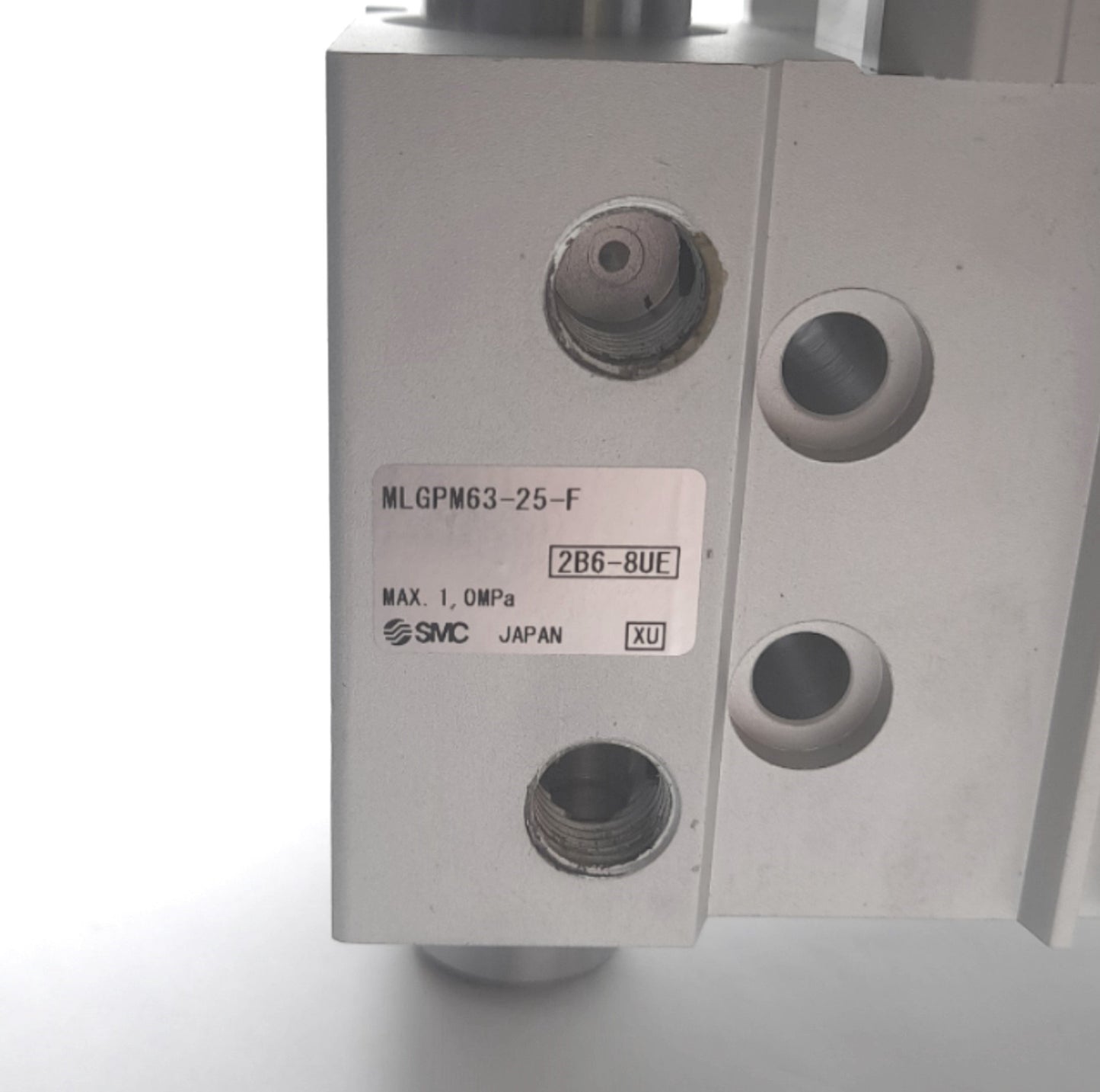 Used SMC MLGPM63-25-F Guided Pneumatic Cylinder Slide Bearing, 63mm Bore, 25mm Stroke