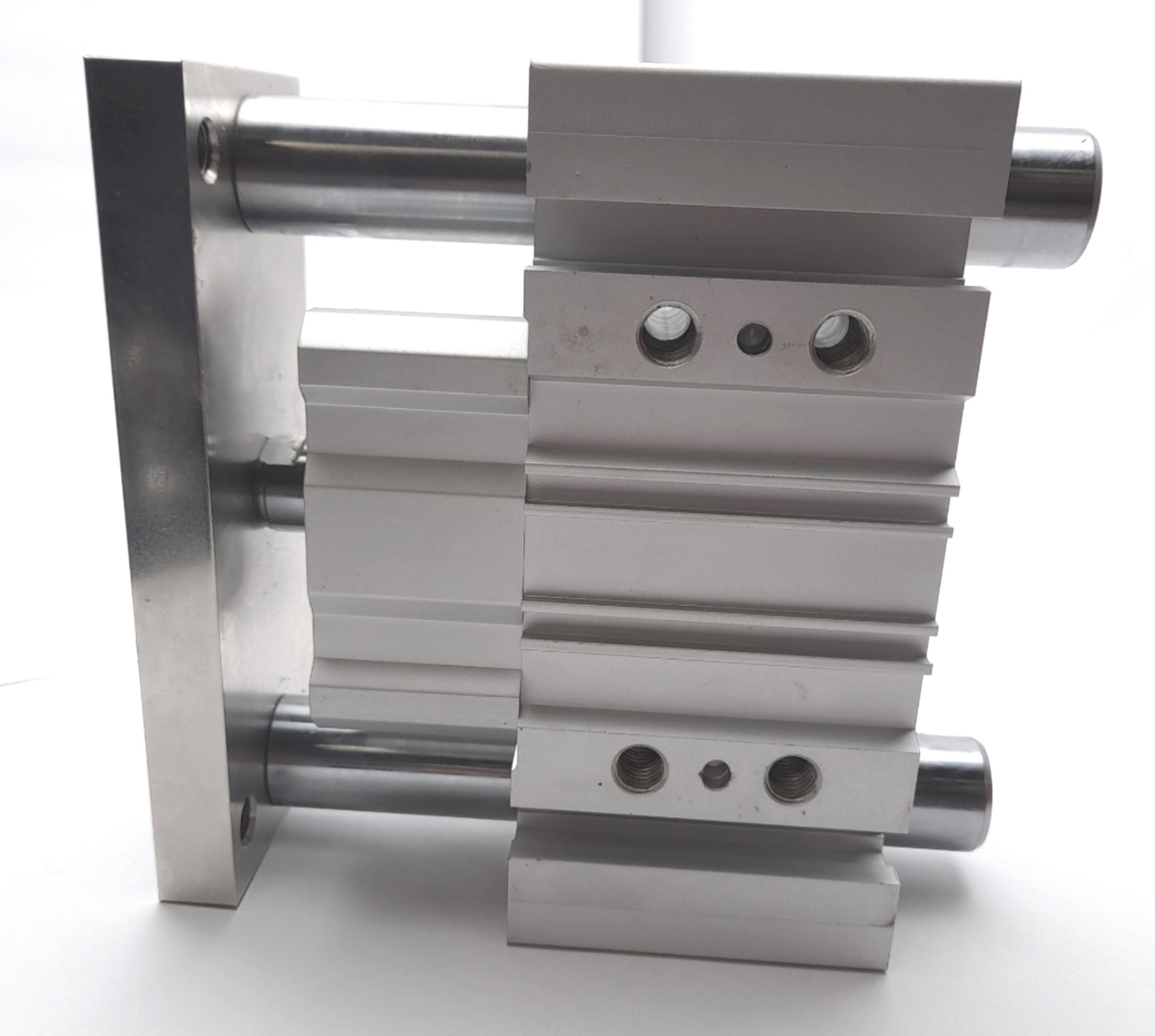 Used SMC MLGPM63-25-F Guided Pneumatic Cylinder Slide Bearing, 63mm Bore, 25mm Stroke