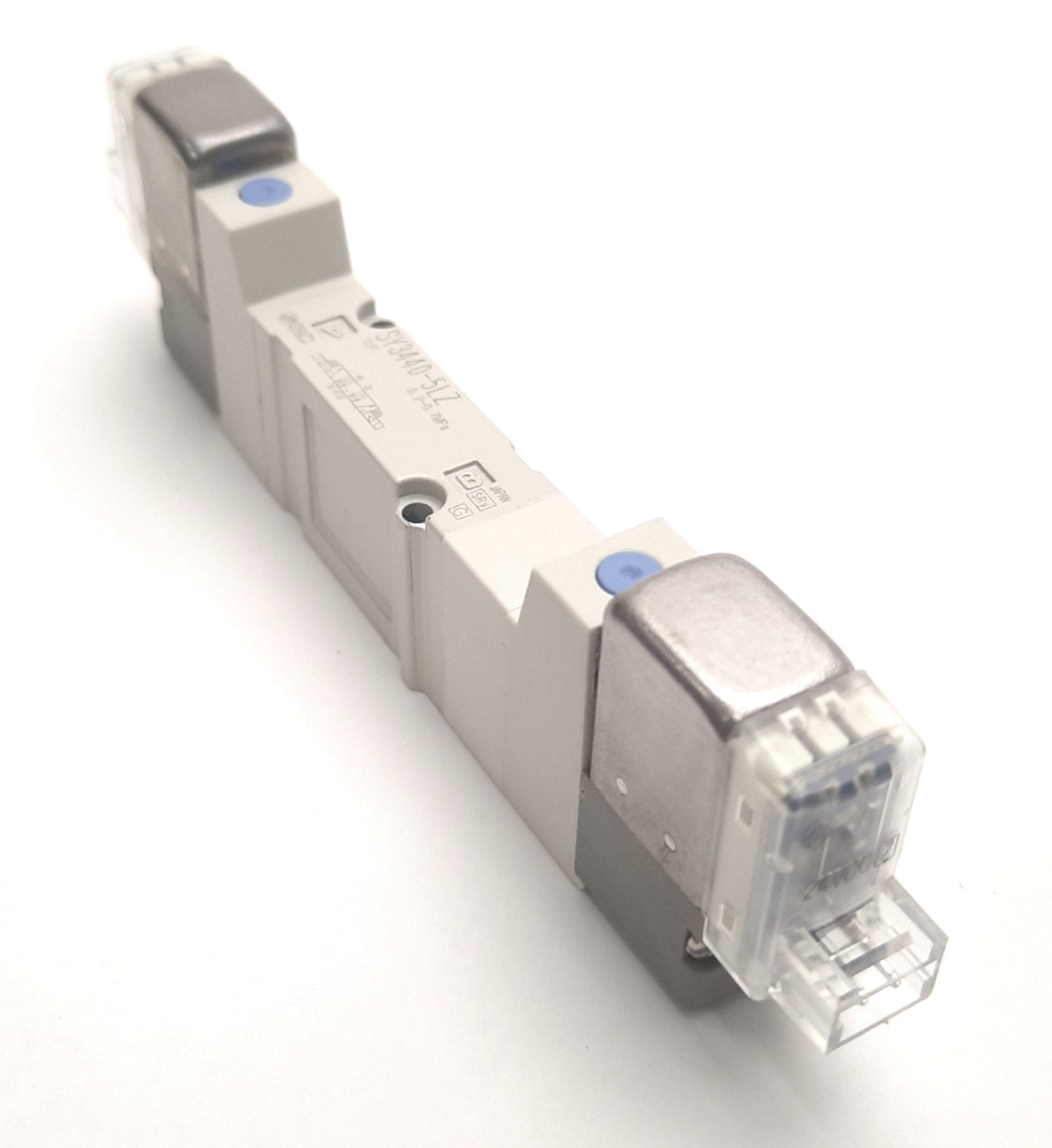 New SMC SY3440-5LZ Solenoid Valve 5 Port, 3-Pos Exhaust Center, 24v DC Coil