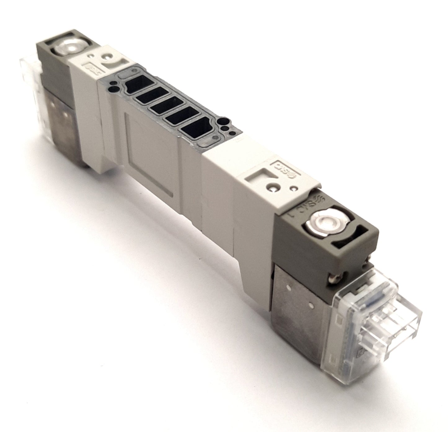 New SMC SY3440-5LZ Solenoid Valve 5 Port, 3-Pos Exhaust Center, 24v DC Coil