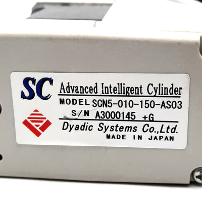 Used Dyadic SCN5-010-150-AS03 Electric Cylinder 150mm Stroke 100N Ø15 Rod 400mm/s 24V