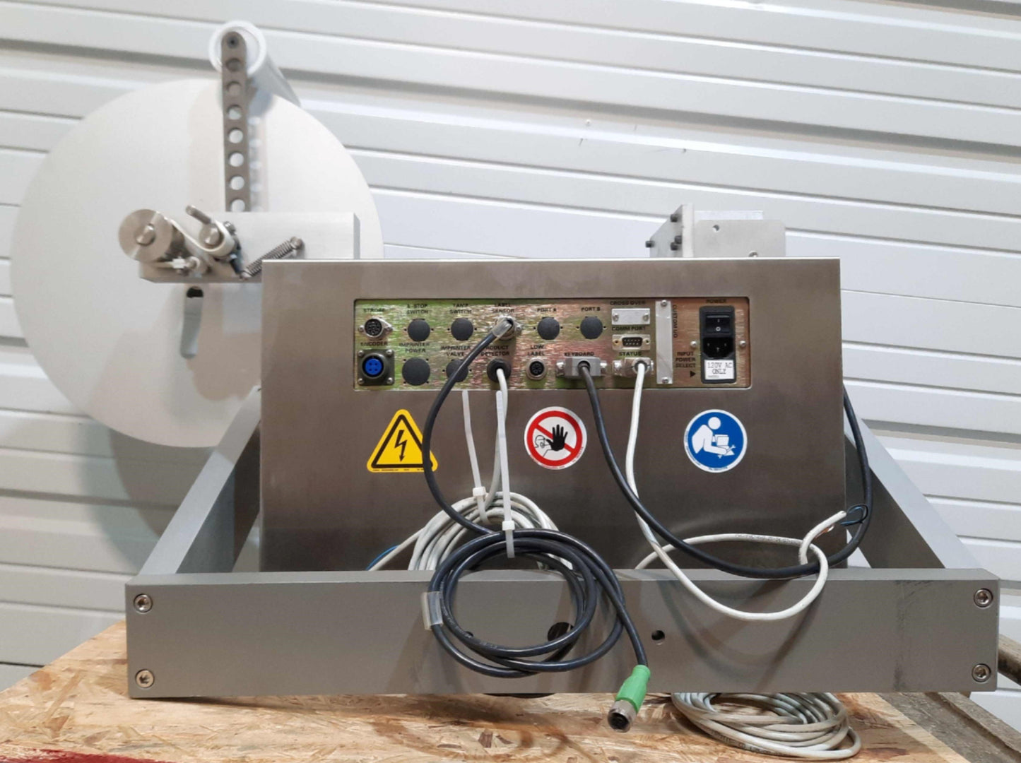 Used LABEL-AIRE 3115NV-1500 LH Wipe-On Labeller 7.13" Web 1500ft/min Left Hand 120VAC