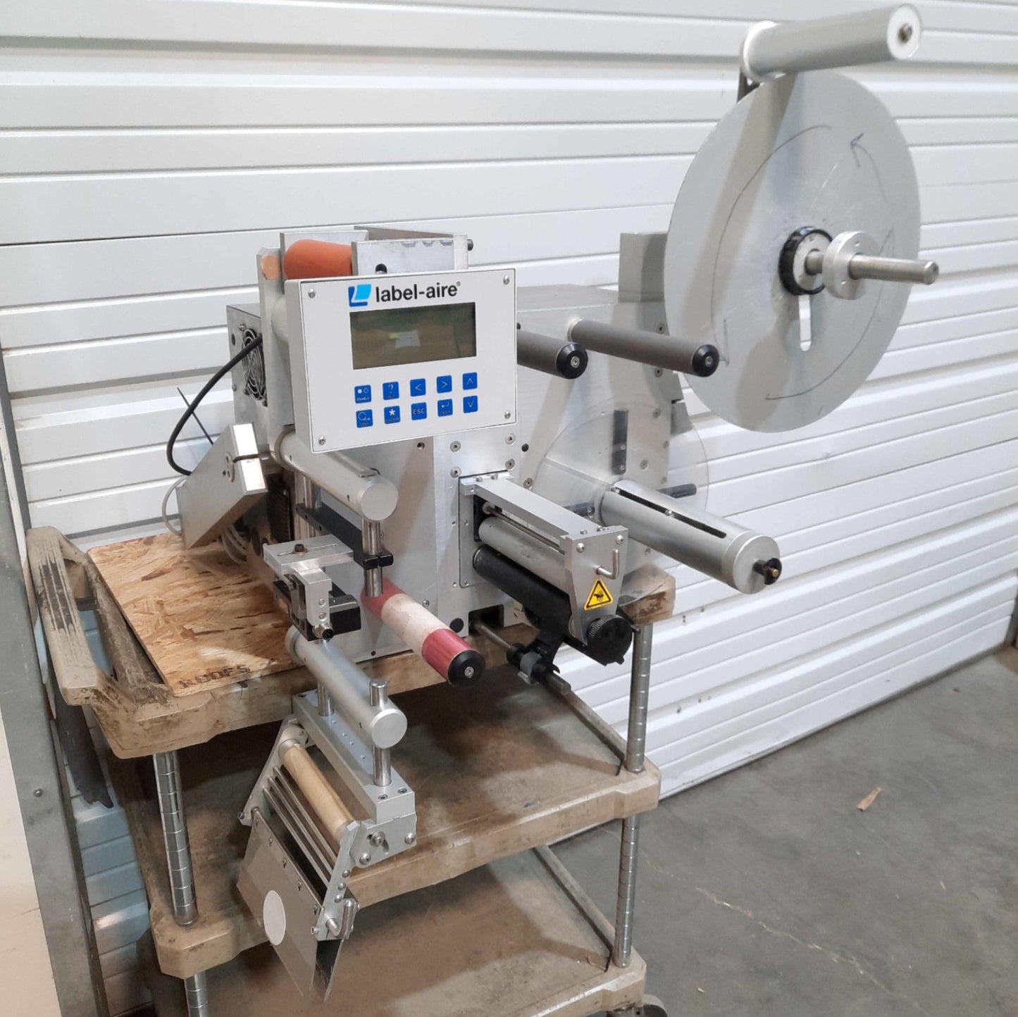 Used LABEL-AIRE 3115NV-1500 LH Wipe-On Labeller 7.13" Web 1500ft/min Left Hand 120VAC