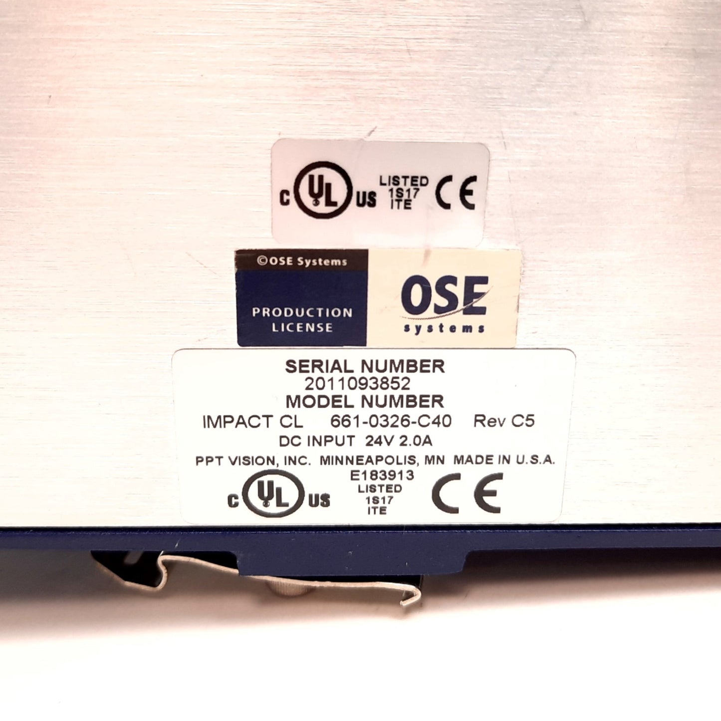 Used PPT Vision 661-0326-C40 Impact CL Vision System Processor DSL/Camera Link 24VDC