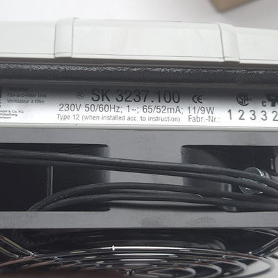New Rittal SK3237.100 Enclosure Cabinet Ventilation Filter Fan, 230V, 116.5 x116.5mm