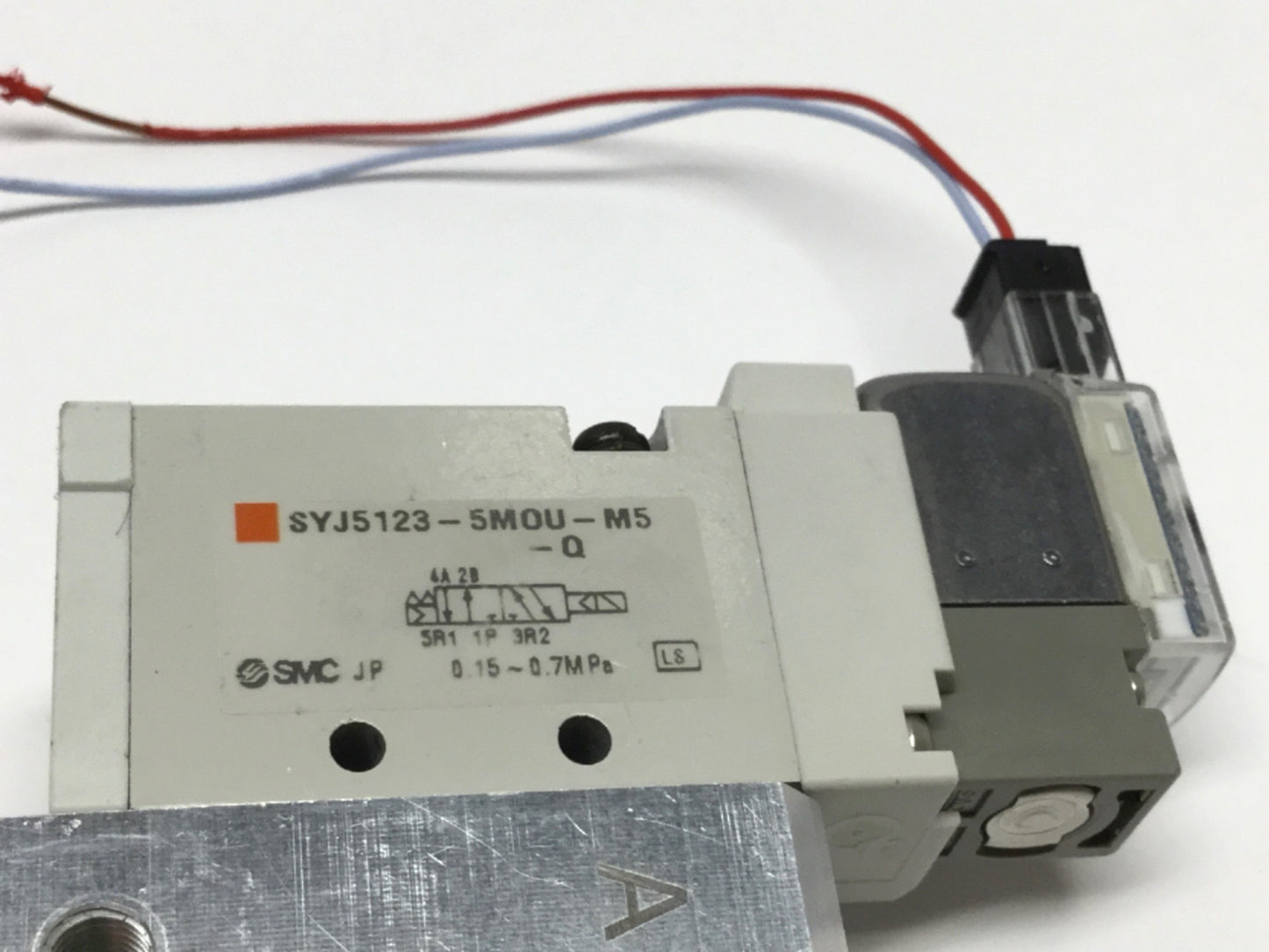 Used SMC SYJ5123-5MOU-M5-Q Body Ported Solenoid Valves (x2) 5-Port, 2-Position, 24VDC