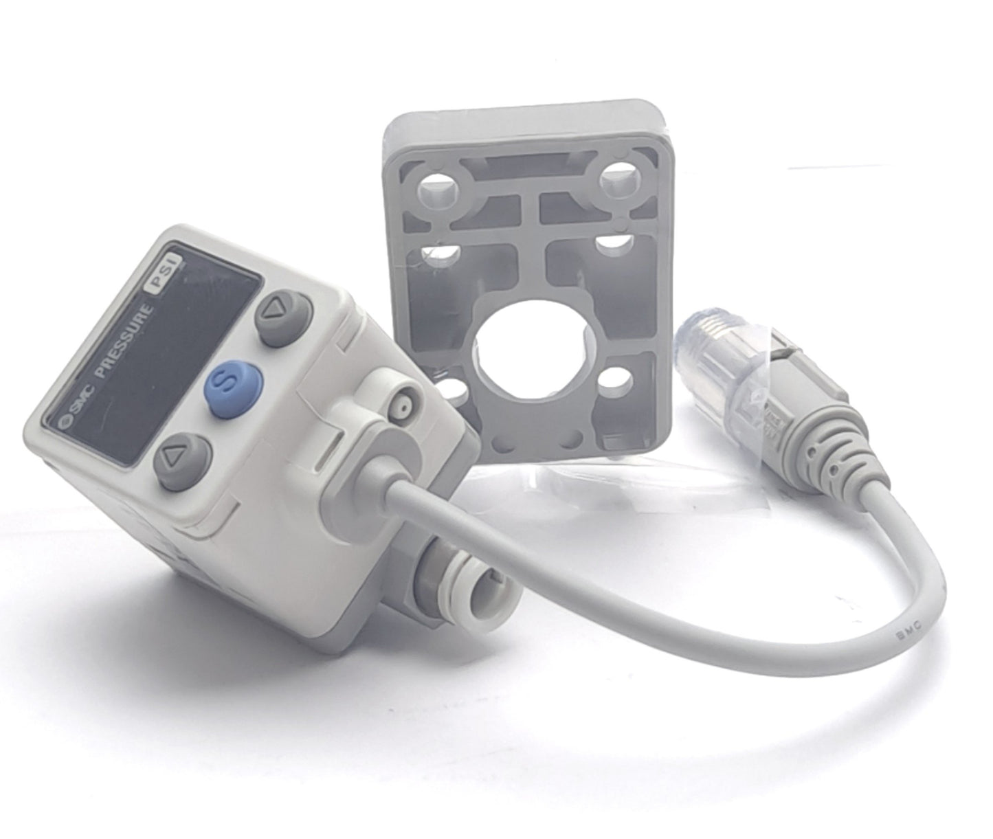 Used SMC ISE40A-C6-Y-P Digital Pressure Switch, -14.5 to 145psi, 12-24VDC, One-Touch