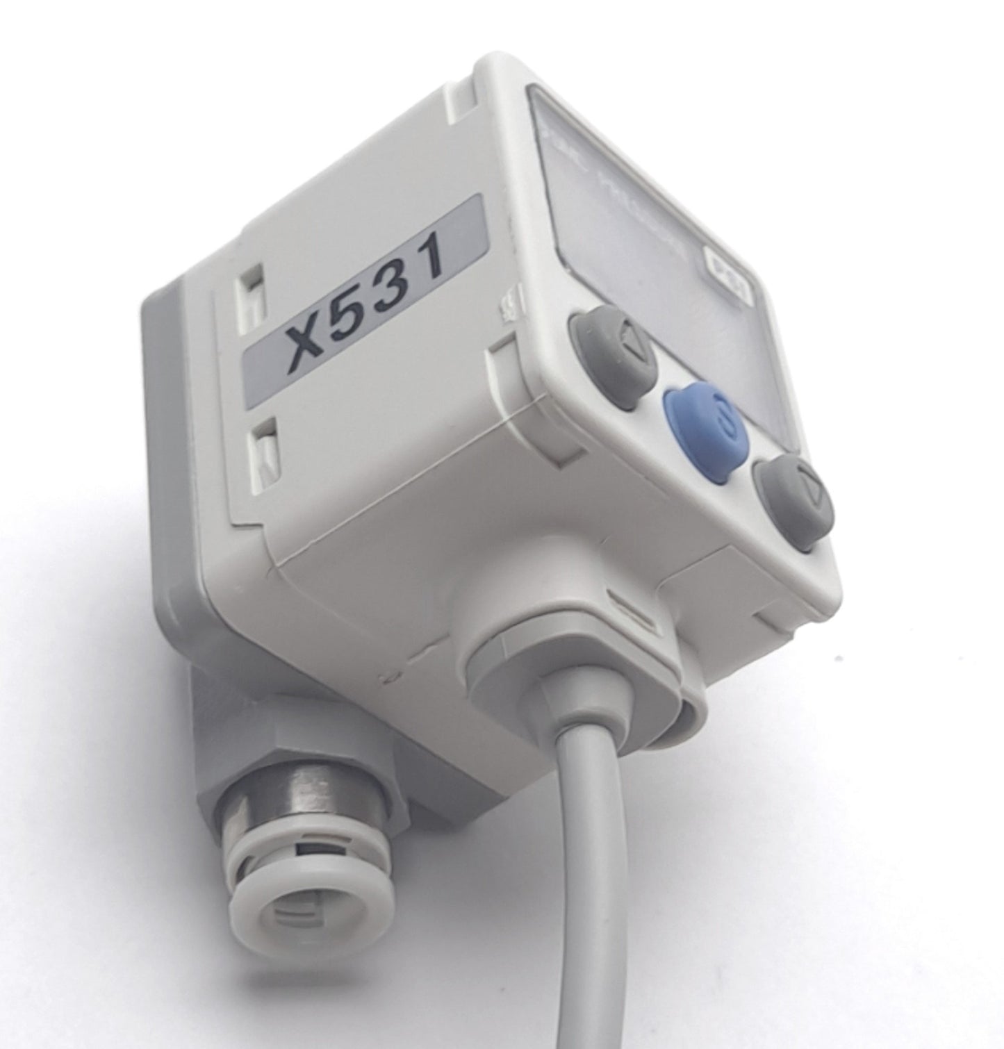 Used SMC ISE40A-C6-Y-P Digital Pressure Switch, -14.5 to 145psi, 12-24VDC, One-Touch