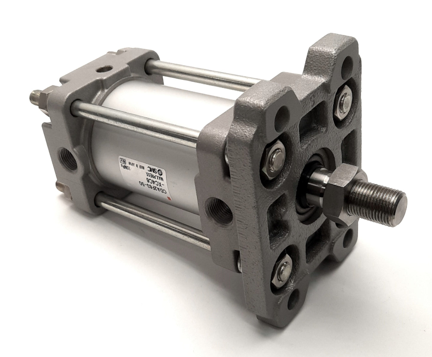 Used SMC CDA2F63-50-XC4C6 Tie Rod Cylinder, Scraper, SS, 63mm Bore, 50mm Stroke
