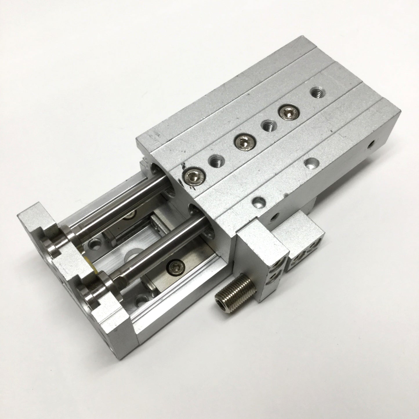 Used SMC MXS16-50 Dual Rod Guided Cylinder Air Slide Table, 16mm Bore, 50mm Stroke