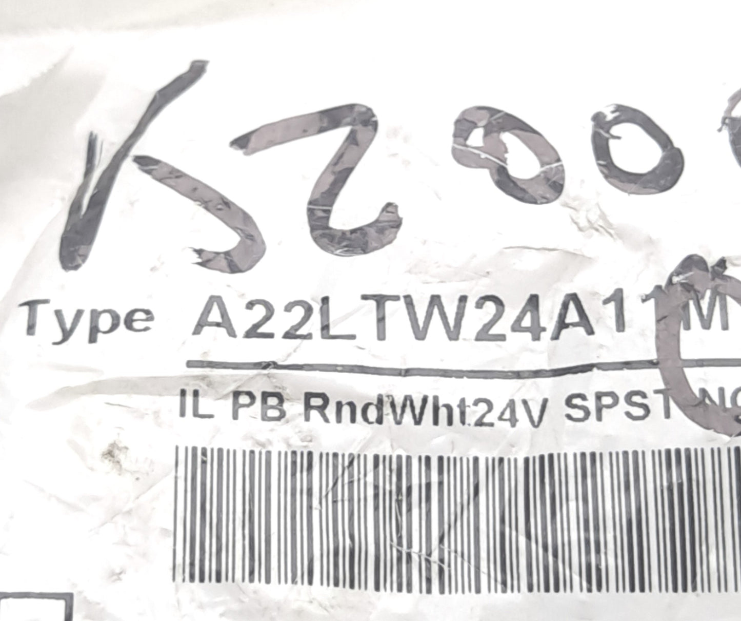 New – Open box Omron A22L-TW-24A-11M Lighted Pushbutton Switch, 24VAC/VDC, SPST-NO/NC Contacts