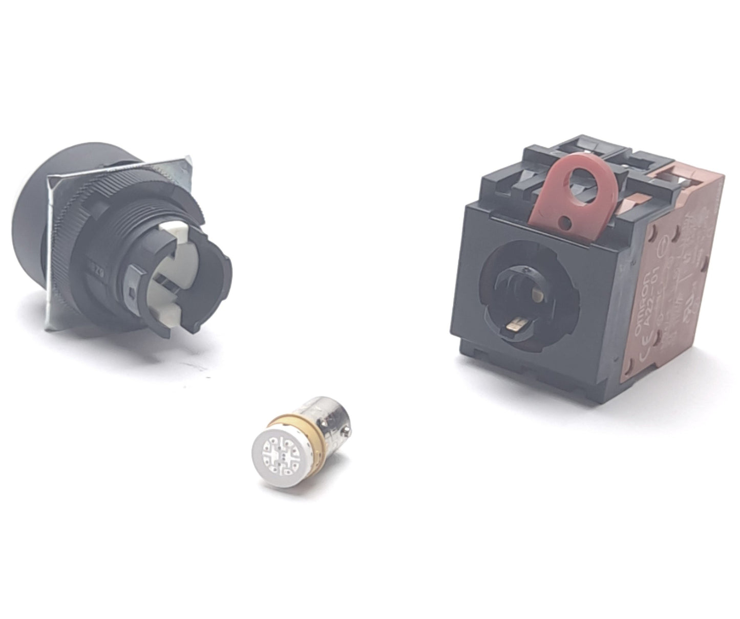 New – Open box Omron A22L-TW-24A-11M Lighted Pushbutton Switch, 24VAC/VDC, SPST-NO/NC Contacts