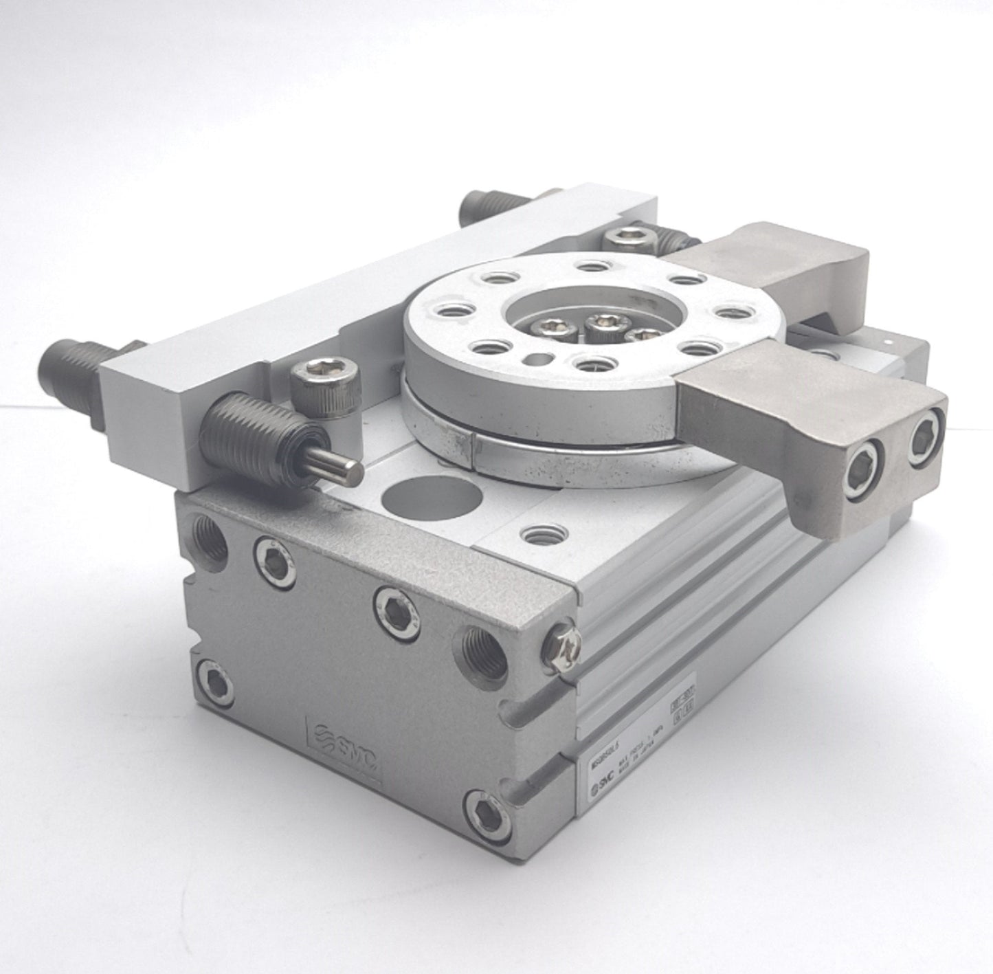 Used SMC MSQB50L5 Rotary Table, Rack & Pinion Style, 90°, 1.0MPa, w/ Shock Absorbers