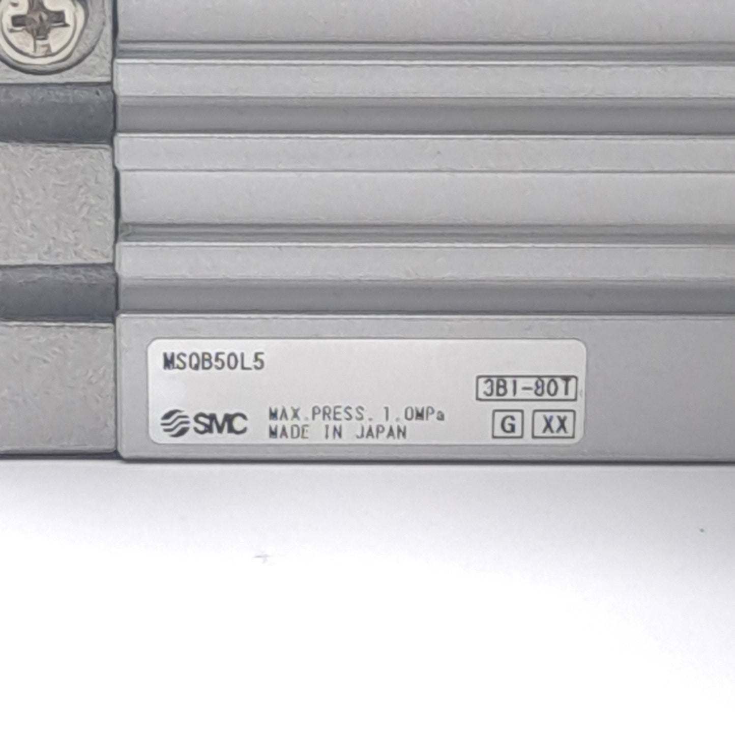 Used SMC MSQB50L5 Rotary Table, Rack & Pinion Style, 90°, 1.0MPa, w/ Shock Absorbers