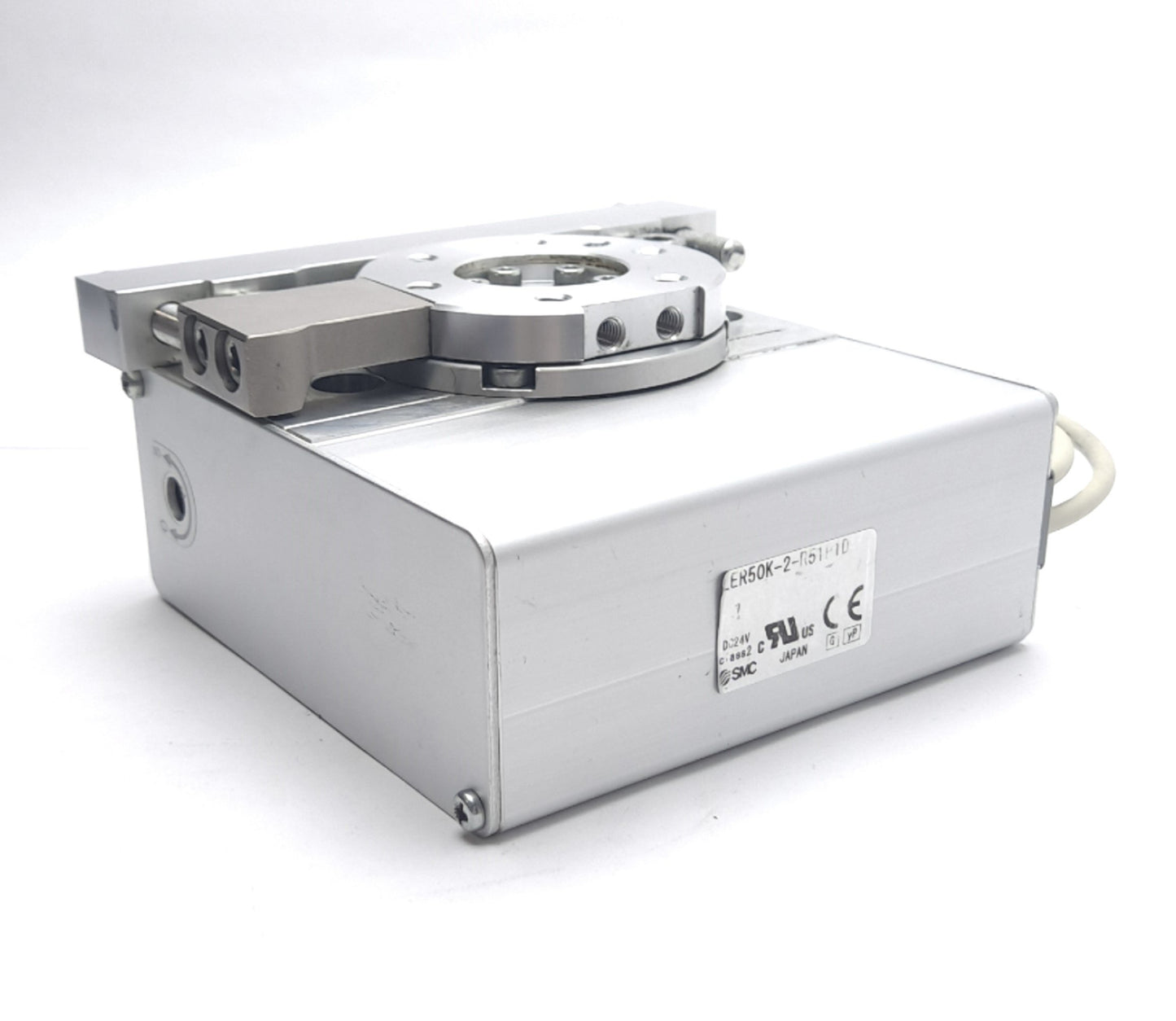 Used SMC LER50K-2-R51P1D Electric Rotary Table, 180°, 24VDC, 1.5 I/O Cable Length