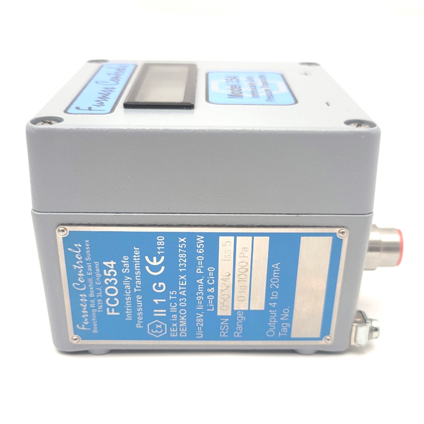 Used Furness Controls FCO354 Intrinsically Safe Pressure Transmitter 0-1000Pa, 4-20mA