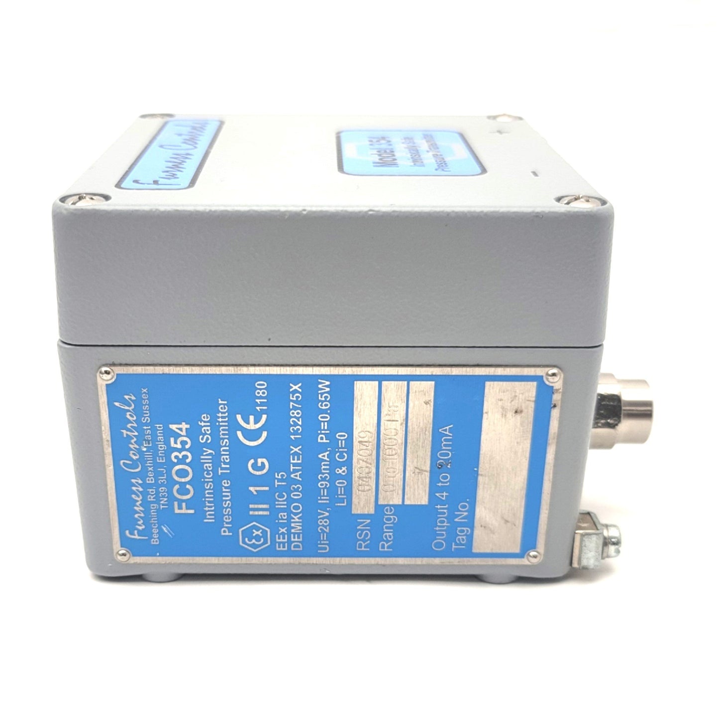 Used Furness Controls FCO354 Intrinsically Safe Pressure Transmitter 4-20mA, 0-1000Pa