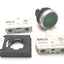 Used BACO L21AH20L Pushbutton With 33E10 NO Contact & 33EAGL 24v Light Block, Green